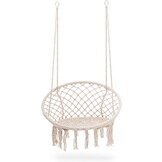Hængekøje - knyttet reb - ø 60 cm - beige - op til 150 kg