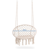 Hængekøje - knyttet reb - ø 60 cm - beige - op til 150 kg