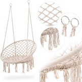 Hanging chair - knotted rope - ø 60 cm - beige - up to 150 kg