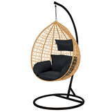 Hanging Chair - Egg Chair - with Black Stand & Cushions - up to 150kg