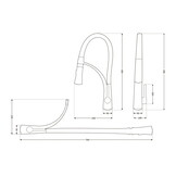 Kitchen faucet - black with gold - flexible pull-out