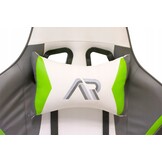 Spelstol ergonomisk vit-grå-lime ECO-läder kontorsstol