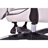 Spil-skrivebordsstol ergonomisk hvid-grå-lime ECO-læder