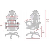 Spelstol ergonomisk vit-grå-lime ECO-läder kontorsstol