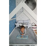 Hus seng barneseng - 80x160 cm - hvid - med sengehegn