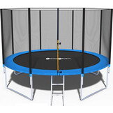Trampoline - blue - 435 cm - with net and ladder - up to 180 KG