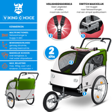 Cykelvagn för barn - cykelhållare - 2-sitsig - stötdämpare - limegrön