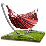 Hammock with stand - up to 220 kg - gray frame - orange red