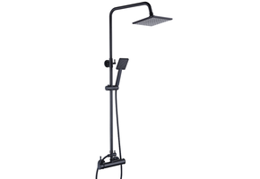 Duschset - Regndusch 20 cm - med duschblandare - Svart