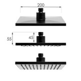 Shower set - Rain shower 20cm - with Shower mixer tap - Black