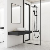 Shower set - Rain shower 20cm - with Shower mixer tap - Black