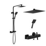 Rain shower - Mixer tap set complete - Matte black