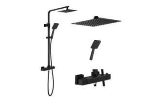 Rain shower - Mixer tap set complete - Matte black