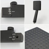 Regnbruser - Komplet blandingsbatteri sæt - mat sort