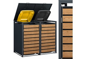 Containerram - 2 containrar - 132x80x116 cm - antracit trä