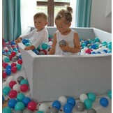 Ball pit - sturdy ball pit - 120x120 cm - 600 balls Ø 7 cm - white, pink, grey, black.