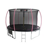 Trampoline - 244 cm - pink black - safety net - up to 100kg