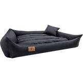 XXL Hundeseng af sort kunstlæder - hundepude hundesofa katteseng hundekurv - vandtæt