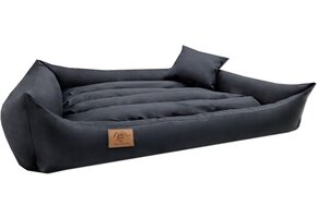 XXL Dog Bed made of black artificial leather - dog cushion dog sofa cat bed dog basket - waterproof