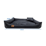 XXL Dog Bed made of black artificial leather - dog cushion dog sofa cat bed dog basket - waterproof
