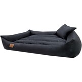 XXL Dog Bed made of black artificial leather - dog cushion dog sofa cat bed dog basket - waterproof