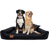 XXL Hundeseng af sort kunstlæder - hundepude hundesofa katteseng hundekurv - vandtæt