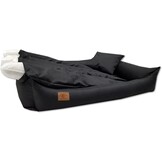 XXL Dog Bed made of black artificial leather - dog cushion dog sofa cat bed dog basket - waterproof