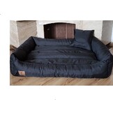XXL Dog Bed made of black artificial leather - dog cushion dog sofa cat bed dog basket - waterproof