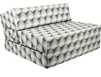 Foldable guest mattress 3D cube - 90x200x15 cm - camping mattress