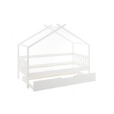 Hussäng barnsäng 90x200 cm furu vit med utdragbar sängbotten