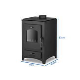 CV Vedspis - stål - fristående - 26kw