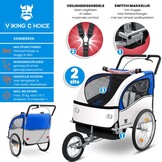 Cykelvogn til børn - cykelanhænger - 2-sæders - støddæmper - blå