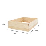 Vegetable garden bed - planter box - 120x100x27 cm - wood - with ground cover