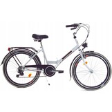 Folding bike - 24 inch - 6 speeds - white, black