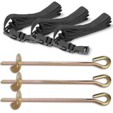 Trampoline anchors - 3 pieces - 3 straps - 3 ground pegs