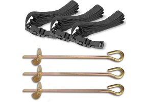 Trampoline anchors - 3 pieces - 3 straps - 3 ground pegs