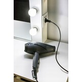 Trä sminkbord - med lådor - spegel - LED - USB - uttag - 140x94x43cm