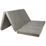 Folding 2-person mattress - Washable cover - 195cm x 120cm x 7cm - Grey