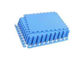 Sportgolv för fitnessutrustning - 50 x 50 cm - 8 stycken - blått