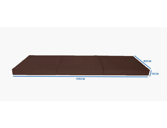 Guest mattress extra thick - brown - camping mattress - travel mattress - folding mattress - 195 x 80 x 15