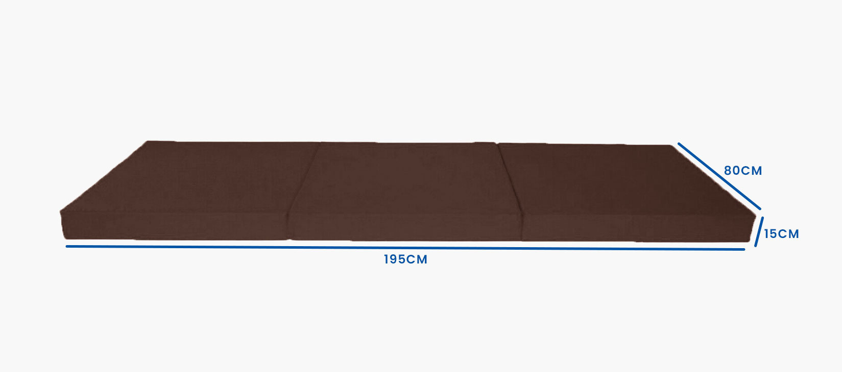 Guest mattress extra thick - brown - camping mattress - travel mattress - folding mattress - 195 x 80 x 15