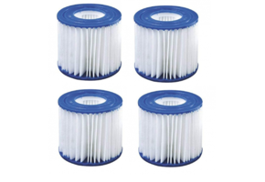 Poolfiltre - 13,5 cm x ø10,5 cm - sæt med 4 stykker - type 2 pumpe - op til 3028 liter i timen