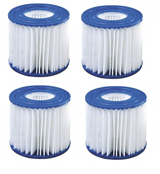 Poolfiltre - 13,5 cm x ø10,5 cm - sæt med 4 stykker - type 2 pumpe - op til 3028 liter i timen