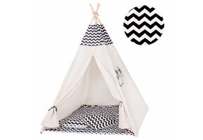 Tipitält wigwam zickzack mönster lekstuga