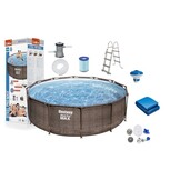 Bestway Steel Pro Pool 366 x 100 cm Rattan-look - complete set