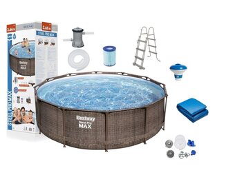 Bestway steel pro pool 366 x 100 cm Rattan-look - komplet sæt