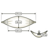 Hængekøje med stativ - stål - 2 personer - op til 220 kg - rød