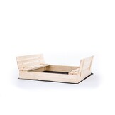 Sandpit - with lid and benches - 120x120 cm - wood