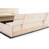 Sandpit - with lid and benches - 120x120 cm - wood