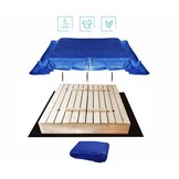 Sandpit - with lid and benches - 120x120 cm - wood